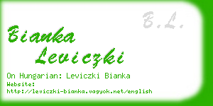 bianka leviczki business card
